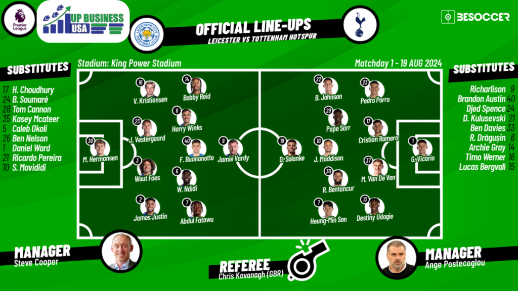 leicester city vs tottenham lineups